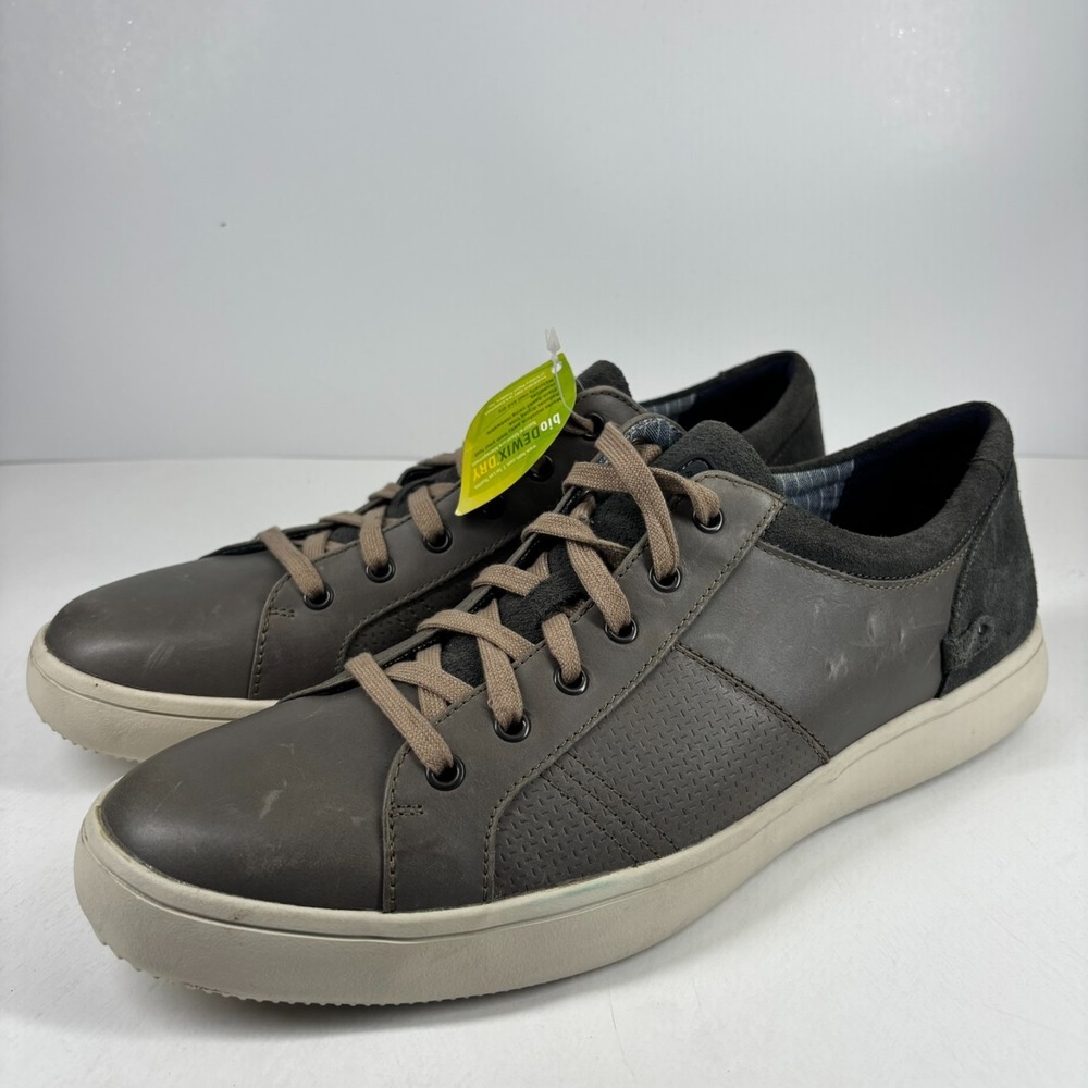 Rockport Colle Tie Men's US‎ 14M Gray Leather Lace-Up Comfort Sneakers CH1742
